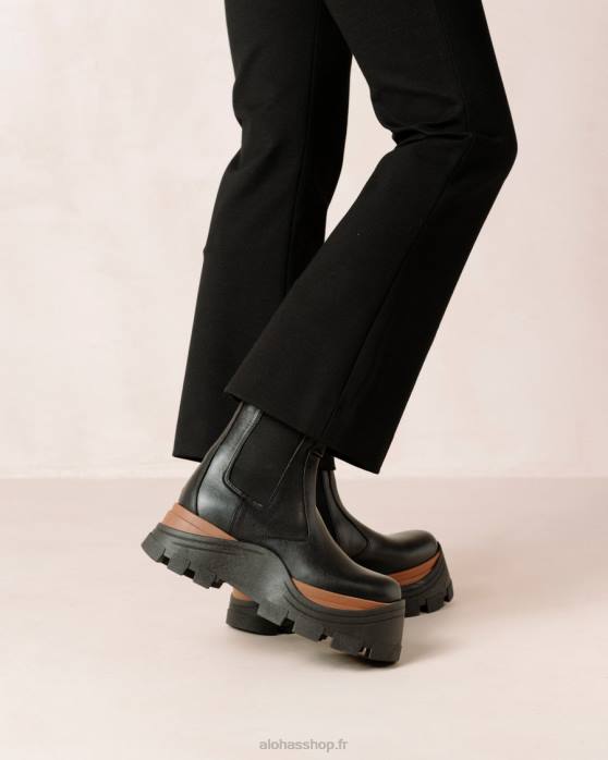 femmes noisette noire P64N580 Alohas phoenix nutty - bottes en cuir noir