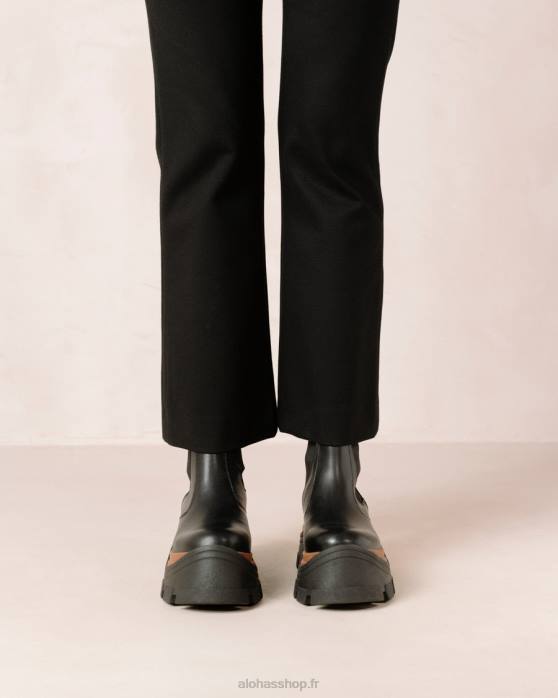 femmes noisette noire P64N580 Alohas phoenix nutty - bottes en cuir noir