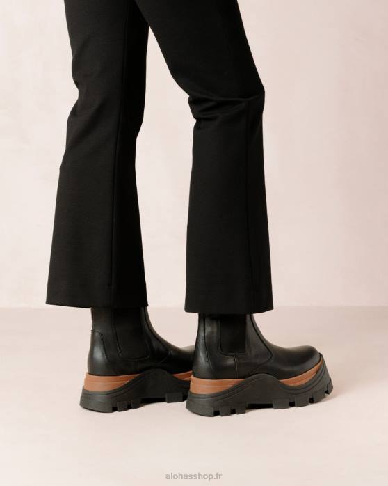 femmes noisette noire P64N580 Alohas phoenix nutty - bottes en cuir noir
