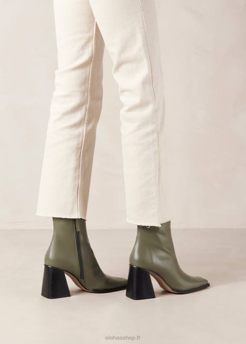 femmes olive poussiéreuse P64N204 Alohas sud - bottes en cuir vert