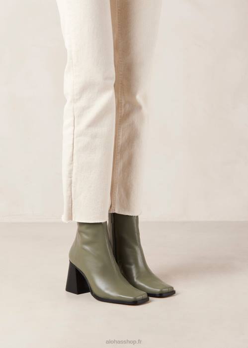 femmes olive poussiéreuse P64N204 Alohas sud - bottes en cuir vert