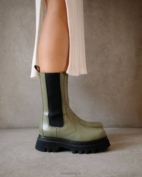femmes olive poussiéreuse P64N358 Alohas all rounder - bottes en cuir vert