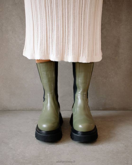 femmes olive poussiéreuse P64N358 Alohas all rounder - bottes en cuir vert