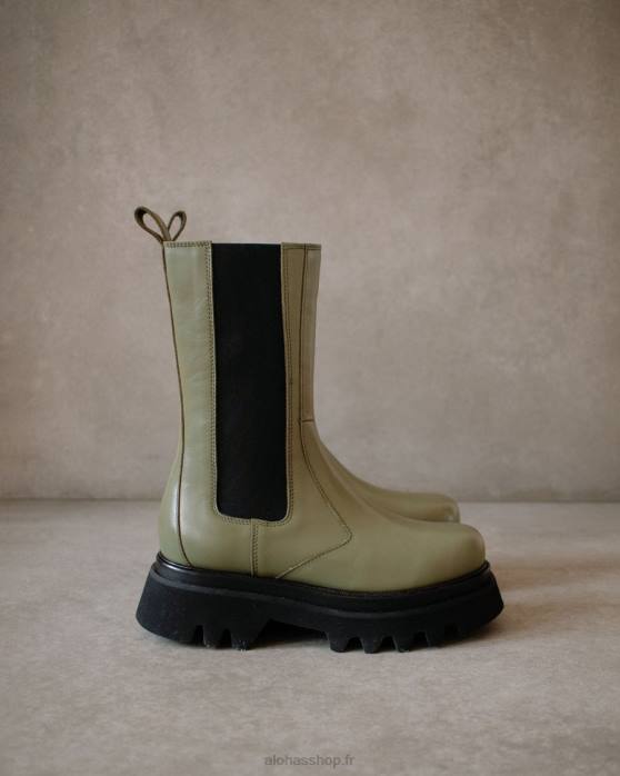 femmes olive poussiéreuse P64N358 Alohas all rounder - bottes en cuir vert