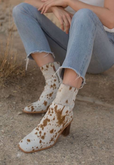 femmes petit imprimé vache marron P64N461 Alohas ouest - bottes marron