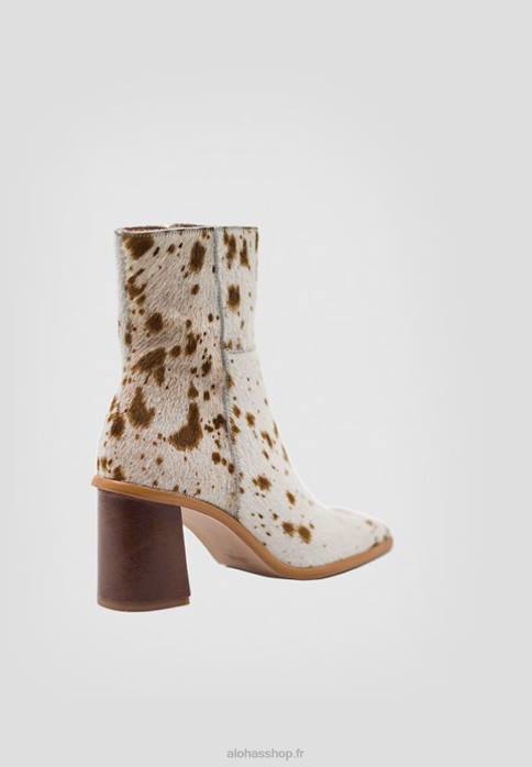 femmes petit imprimé vache marron P64N461 Alohas ouest - bottes marron