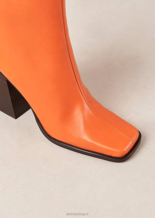 femmes pomélo orange P64N203 Alohas sud - bottes en cuir orange vif