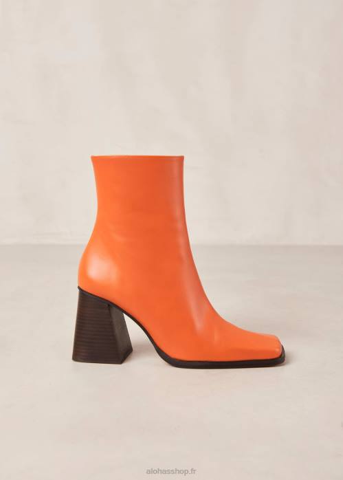 femmes pomélo orange P64N203 Alohas sud - bottes en cuir orange vif