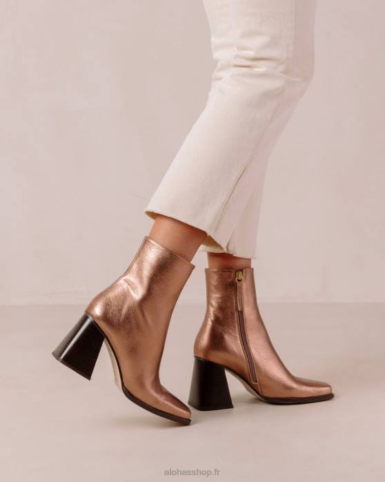 femmes rose quartz scintillant P64N192 Alohas south shimmer - bottes en cuir métallisé
