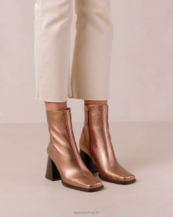 femmes rose quartz scintillant P64N192 Alohas south shimmer - bottes en cuir métallisé