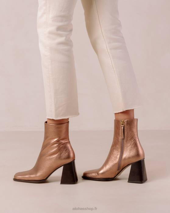 femmes rose quartz scintillant P64N192 Alohas south shimmer - bottes en cuir métallisé