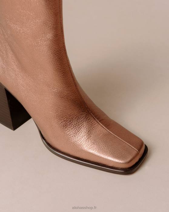 femmes rose quartz scintillant P64N192 Alohas south shimmer - bottes en cuir métallisé