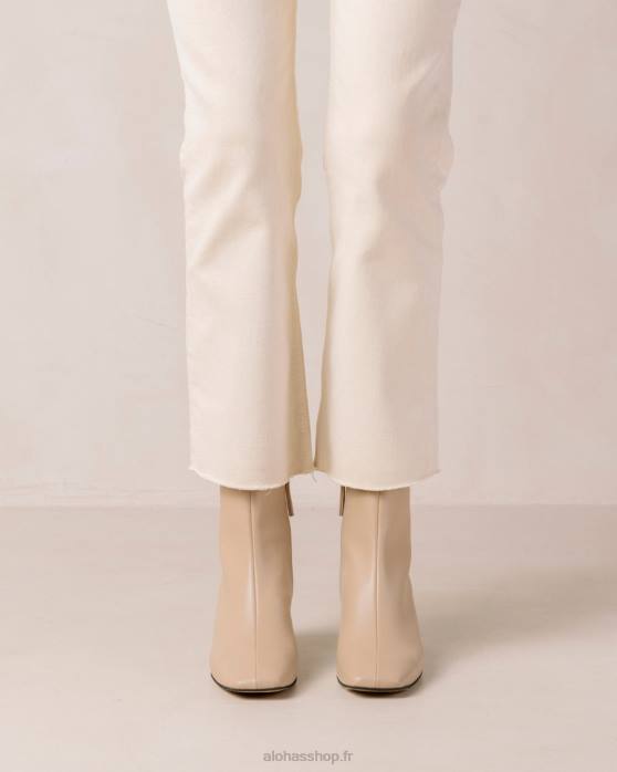 femmes tahini beige P64N134 Alohas aquarelle - bottes en cuir végétalien beige