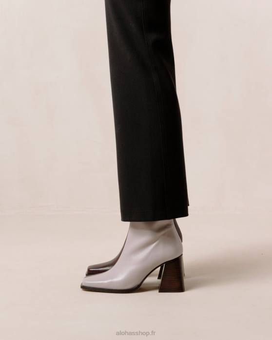 femmes vin mauve de bourgogne P64N195 Alohas sud bicolore - bottines en cuir bordeaux et mauve