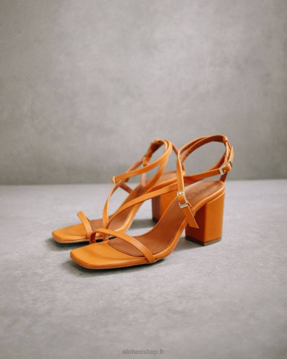 femmesP64N376 Alohas manhattan - sandales à talons blocs orange