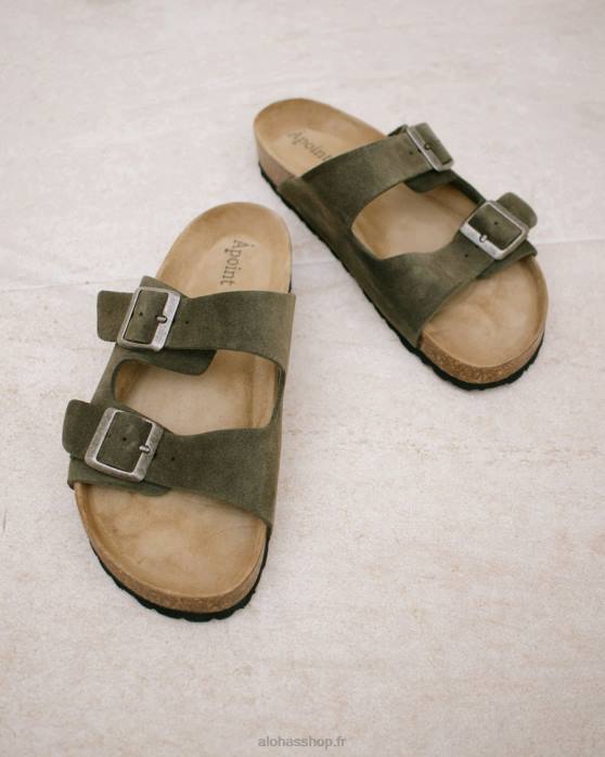 femmesP64N563 Alohas bride intime - sandales en cuir vert