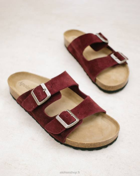 femmesP64N565 Alohas homey - sandales en cuir rouge