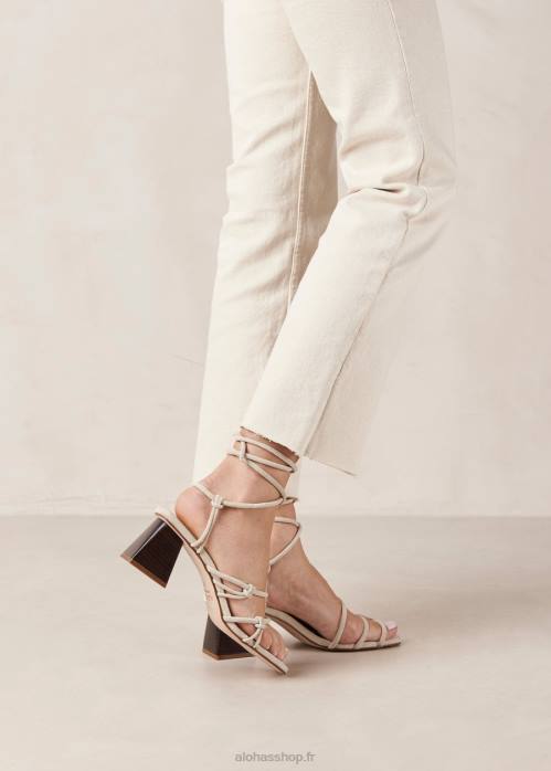 femmes Ivoire P64N239 Alohas goldie - sandales en cuir blanc