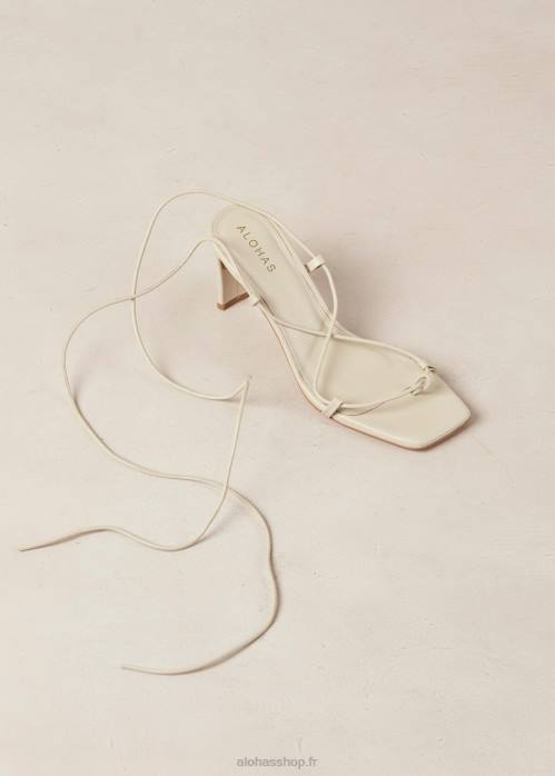 femmes Ivoire P64N294 Alohas bellini - sandales en cuir blanc cassé