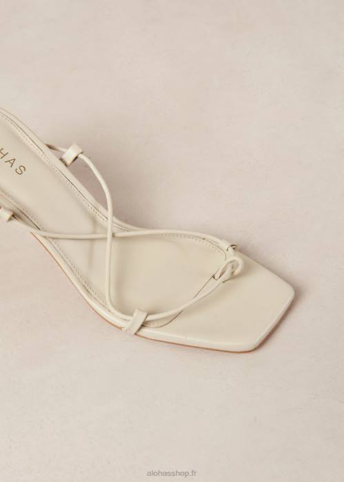 femmes Ivoire P64N294 Alohas bellini - sandales en cuir blanc cassé