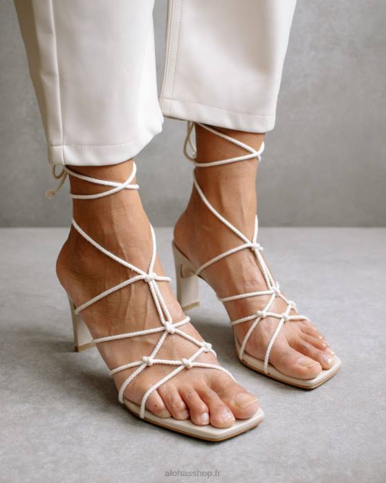 femmes Ivoire P64N505 Alohas unique - sandales blanches à talons