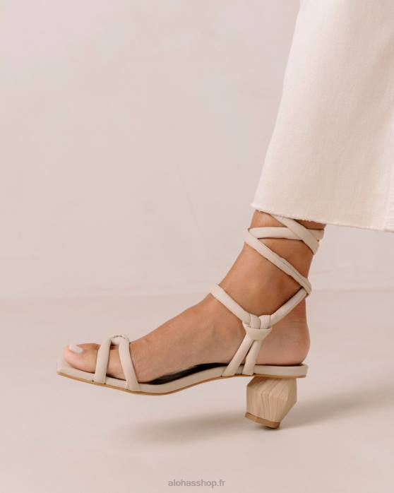 femmes Ivoire P64N584 Alohas creative - sandales en cuir blanc