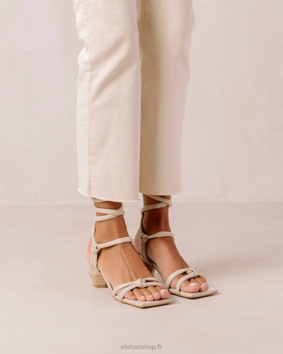 femmes Ivoire P64N584 Alohas creative - sandales en cuir blanc