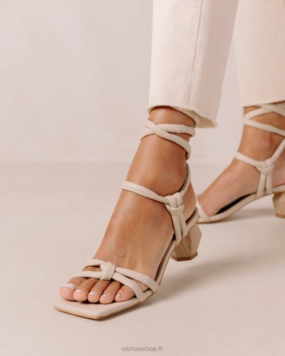 femmes Ivoire P64N584 Alohas creative - sandales en cuir blanc