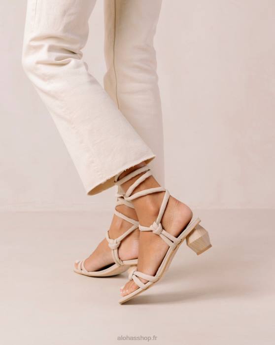 femmes Ivoire P64N584 Alohas creative - sandales en cuir blanc