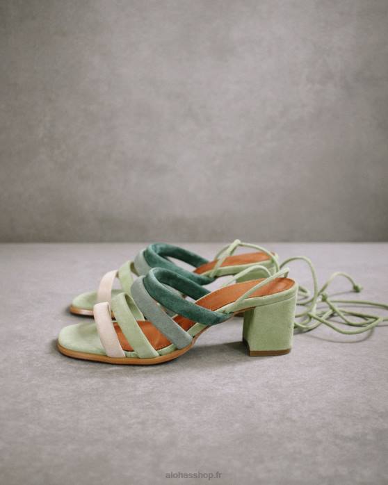 femmes Nuances de vert P64N212 Alohas letizia - sandales en daim vert