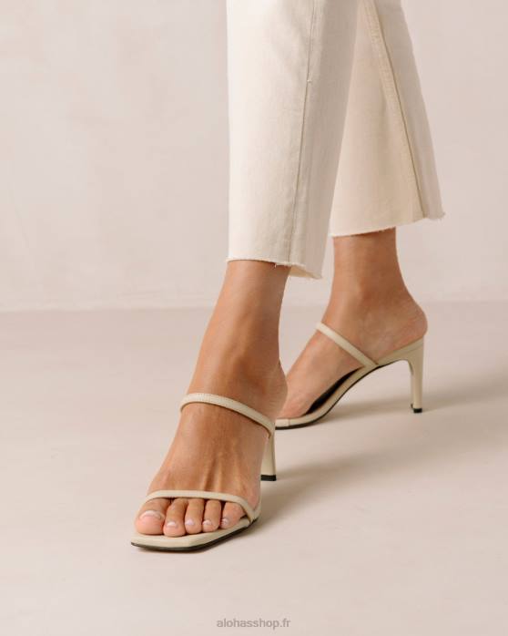 femmes beige P64N160 Alohas cannes - sandales en cuir beige