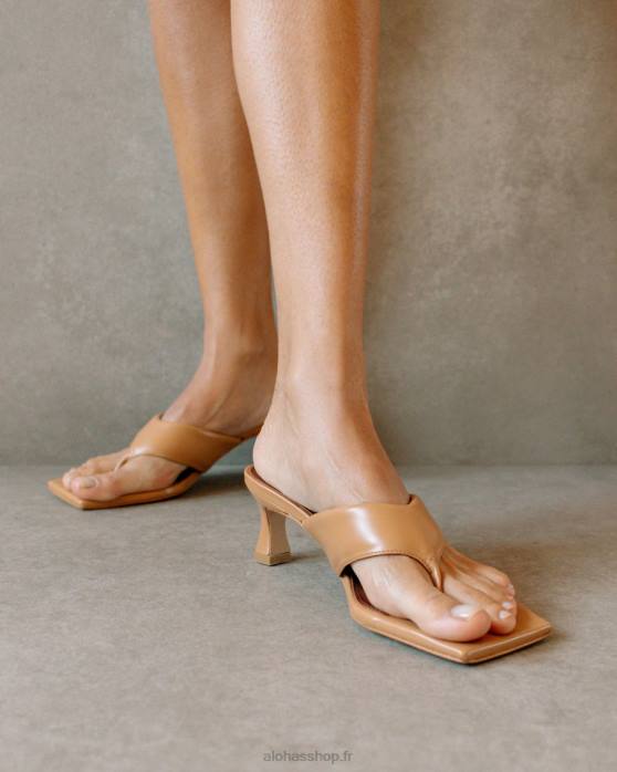 femmes biscuit brun P64N497 Alohas jolla - sandales en cuir vegan marron
