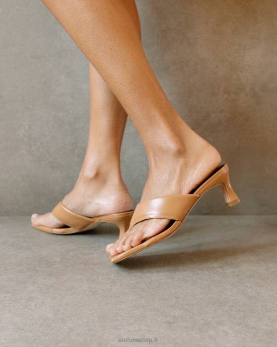 femmes biscuit brun P64N497 Alohas jolla - sandales en cuir vegan marron