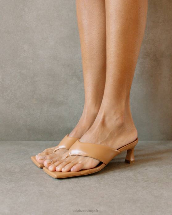 femmes biscuit brun P64N497 Alohas jolla - sandales en cuir vegan marron