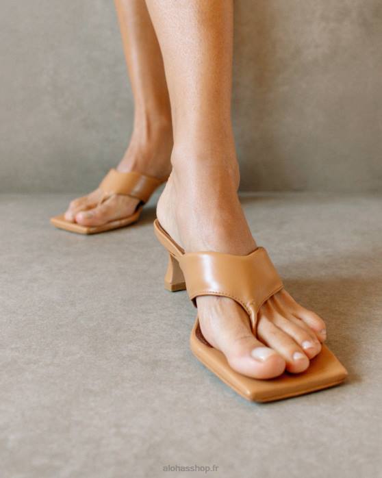 femmes biscuit brun P64N497 Alohas jolla - sandales en cuir vegan marron
