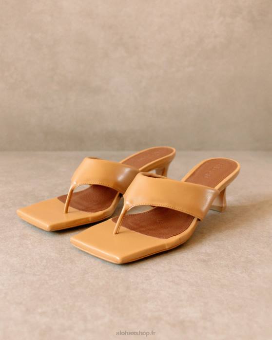femmes biscuit brun P64N497 Alohas jolla - sandales en cuir vegan marron