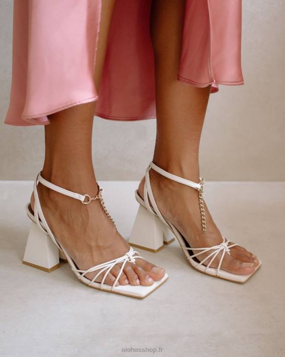femmes blanc P64N472 Alohas cactus - sandales en cuir blanc