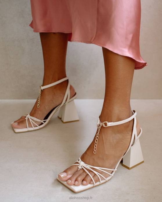 femmes blanc P64N472 Alohas cactus - sandales en cuir blanc