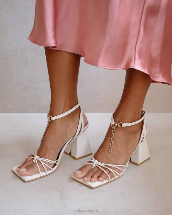 femmes blanc P64N472 Alohas cactus - sandales en cuir blanc
