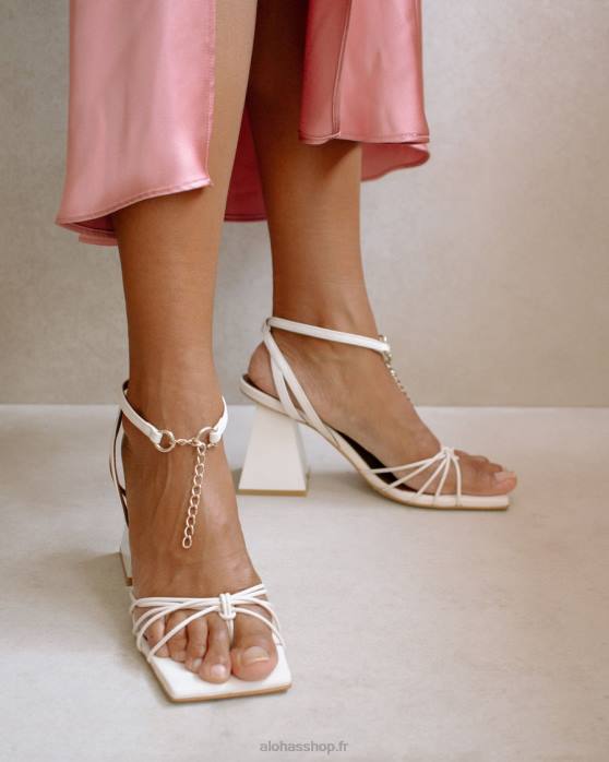femmes blanc P64N472 Alohas cactus - sandales en cuir blanc