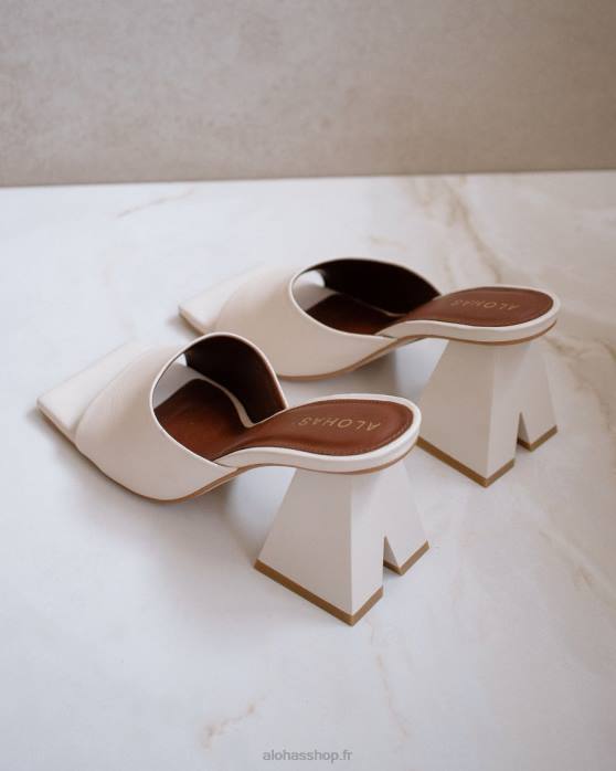 femmes blanc P64N489 Alohas dune - sandales en cuir blanc