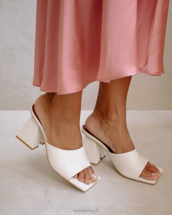 femmes blanc P64N489 Alohas dune - sandales en cuir blanc