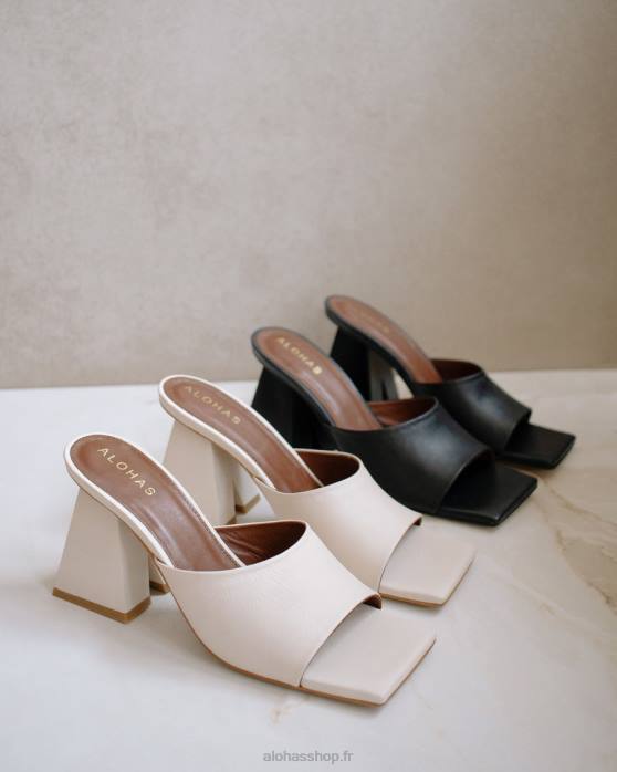 femmes blanc P64N489 Alohas dune - sandales en cuir blanc
