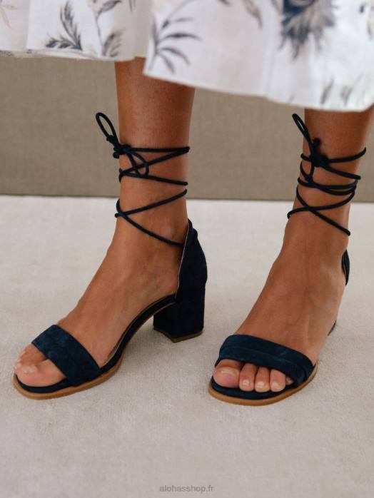 femmes bleu P64N249 Alohas dakota - sandales en daim bleu