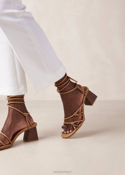 femmes bronzage de maïs P64N246 Alohas goldie - sandales en cuir vegan marron
