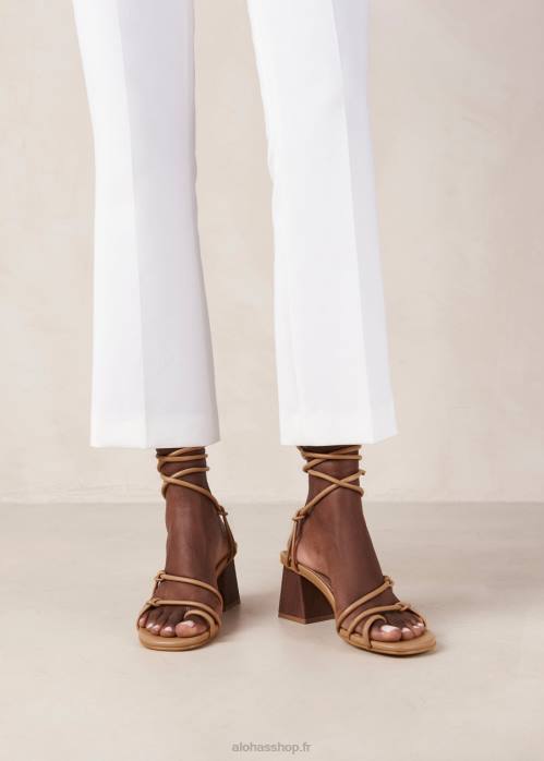 femmes bronzage de maïs P64N246 Alohas goldie - sandales en cuir vegan marron