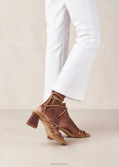 femmes bronzage de maïs P64N246 Alohas goldie - sandales en cuir vegan marron