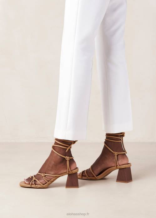 femmes bronzage de maïs P64N246 Alohas goldie - sandales en cuir vegan marron
