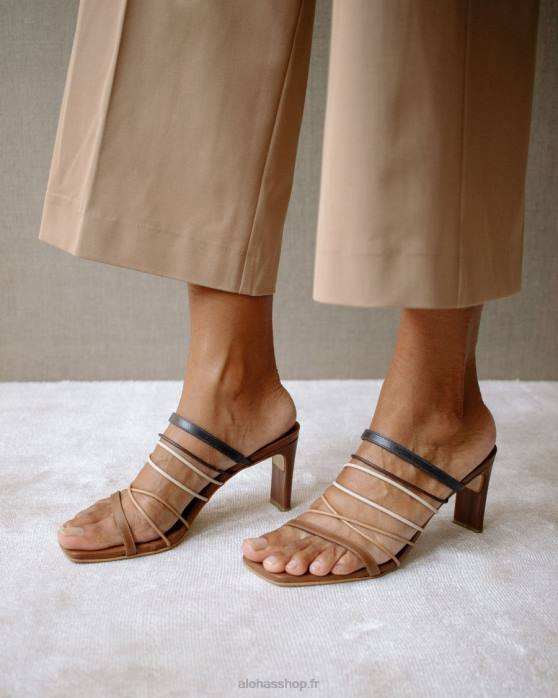 femmes bronzage épineux P64N512 Alohas sunbeam vintage - mules en cuir marron
