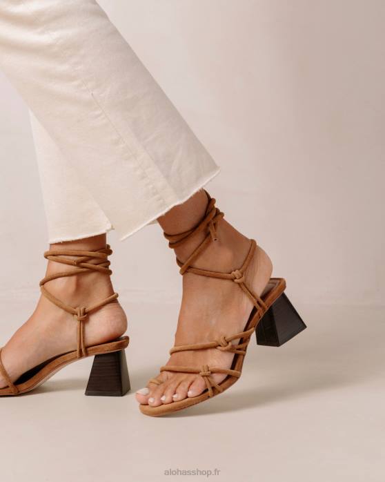 femmes bronzer P64N241 Alohas goldie - sandales en cuir marron